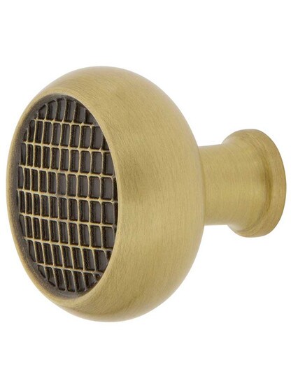 Pasadena Cabinet Knob - 1 3/8 inch Diameter in Antique Brass.